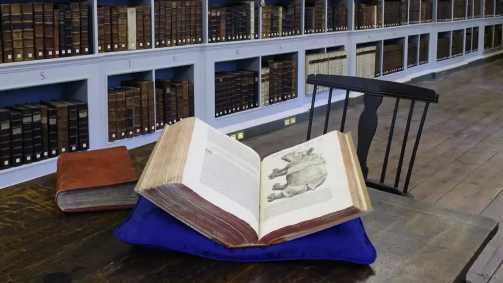 Medieval books in the Wren Library at Lincoln Cathedral