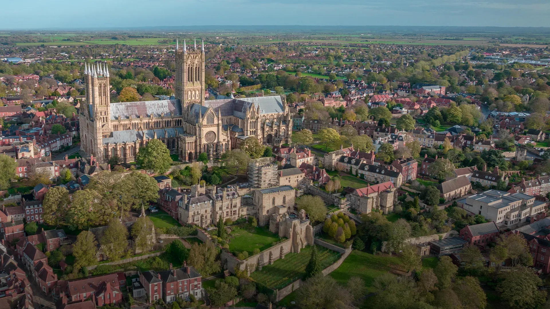 Aerial photograph of Lincoln Cathedral