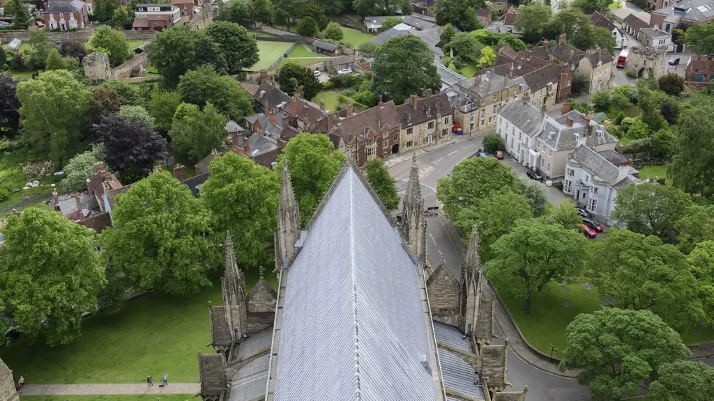 View from the central tower on the Lincoln Cathedral guided tower tour